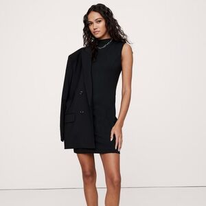 Theory High Neck Luxe Ponte Dress in Black Size Small